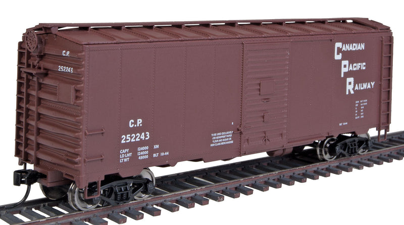 40' AAR 1944 Boxcar - Ready to Run -- Canadian Pacific #252243 (Boxcar Red, Block Lettering)-1