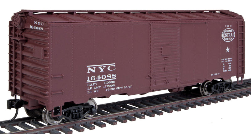 40' AAR 1944 Boxcar - Ready to Run -- New York Central #164088 (Boxcar Red, System Logo)-1