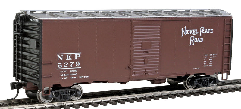 40' AAR 1944 Boxcar - Ready to Run -- Nickel Plate Road #5279 (Boxcar Red, silver, black)-1