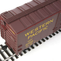 40' AAR 1944 Boxcar - Ready to Run -- Western Pacific(TM) #20555 (Boxcar Red, yellow, Western Way Slogan, Large W)