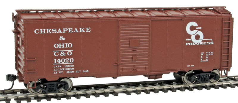 40' AAR 1944 Boxcar - Ready to Run -- Chesapeake & Ohio #14020 (Boxcar Red, Progress Logo)-1