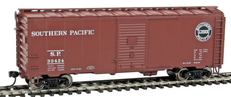 40' AAR 1944 Boxcar - Ready to Run -- Southern Pacific(TM) #33424 (Boxcar Red, black Lines Logo)-1