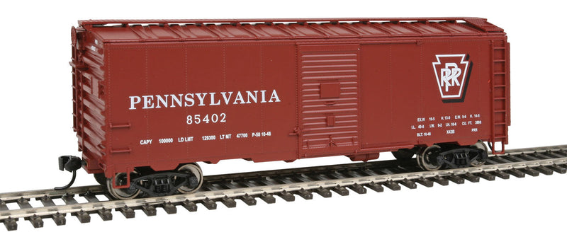 40' Association of American Railroads 1948 Boxcar - Ready to Run -- Pennsylvania Railroad #85402 (Tuscan, Shadow Keystone)-1