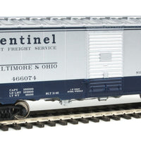 40' Association of American Railroads 1948 Boxcar - Ready to Run -- Baltimore & Ohio #466074 (Sentinel Scheme; silver, blue)
