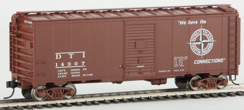 40' Association of American Railroads 1948 Boxcar - Ready to Run -- Detroit, Toledo & Ironton #14307 (Boxcar Red, black; Compass Logo)-1