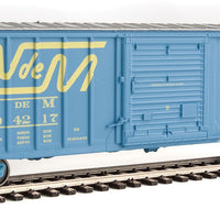 50' ACF Exterior Post Boxcar - Ready to Run -- National Railways of Mexico #104217 (blue, white; Large Logo, "Unir Servir"