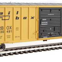 50' ACF Exterior Post Boxcar - Ready to Run -- Railbox #30491 (yellow, Black Door; Small Logo, Slogan)