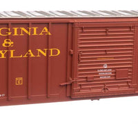 50' ACF Exterior Post Boxcar - Ready to Run -- Virginia & Maryland LRWN #1001 (brown, yellow, white)