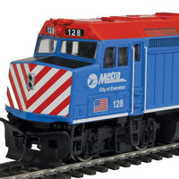 EMD F40PH - SoundTraxx(R) Sound & DCC -- Metra #128 "City of Evanston"