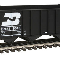 50' 100-Ton 4-Bay Hopper - Ready to Run -- Burlington Northern #549018 (black, white; Later Medium Logo Over Car Number
