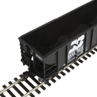 50' 100-Ton 4-Bay Hopper - Ready to Run -- Burlington Northern #549018 (black, white; Later Medium Logo Over Car Number