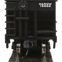 50' 100-Ton 4-Bay Hopper - Ready to Run -- Denver & Rio Grande Western(TM) #16662 (black, white; Flying Grande)
