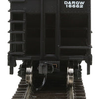 50' 100-Ton 4-Bay Hopper - Ready to Run -- Denver & Rio Grande Western(TM) #16662 (black, white; Flying Grande)