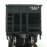 50' 100-Ton 4-Bay Hopper - Ready to Run -- Denver & Rio Grande Western #16977 (black, Flying Grande)