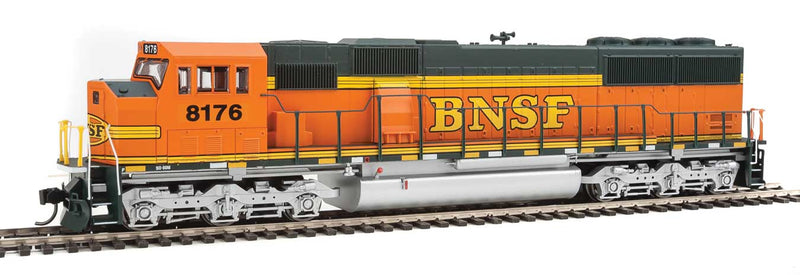 EMD SD60M w/2-Piece Windshield - SoundTraxx(R) Sound & DCC -- Burlington Northern Santa Fe #8176 (Renumbered, orange, green, silver)-1