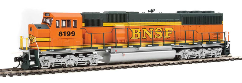 EMD SD60M w/2-Piece Windshield - SoundTraxx(R) Sound & DCC -- Burlington Northern Santa Fe #8199 (Renumbered, orange, green, silver)-1