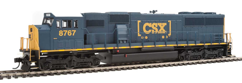 EMD SD60M w/2-Piece Windshield - SoundTraxx(R) Sound & DCC -- CSX #8767 (blue, yellow, white roof, Boxcar Logo)-1