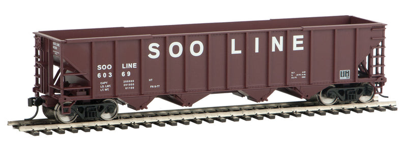 50' 100-Ton 4-Bay Hopper - Ready to Run -- Soo Line #60369 (Boxcar Red, white)-1