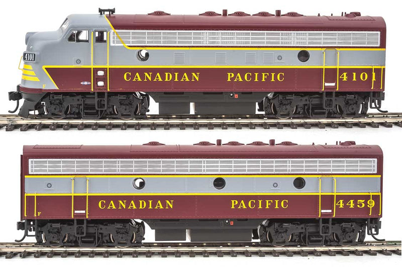 EMD F7A-B Set w/SoundTraxx(R) Sound & DCC -- Canadian Pacific #4101, 4459 (maroon, gray, yellow)-1