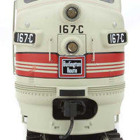 EMD F7A w/SoundTraxx(R) Sound & DCC -- Chicago, Burlington & Quincy #167C (gray, red, black)