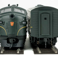 EMD F7A-B Set w/SoundTraxx(R) Sound & DCC -- Pennsylvania Railroad #9671, 9671B (Brunswick Green, Single Stripe)