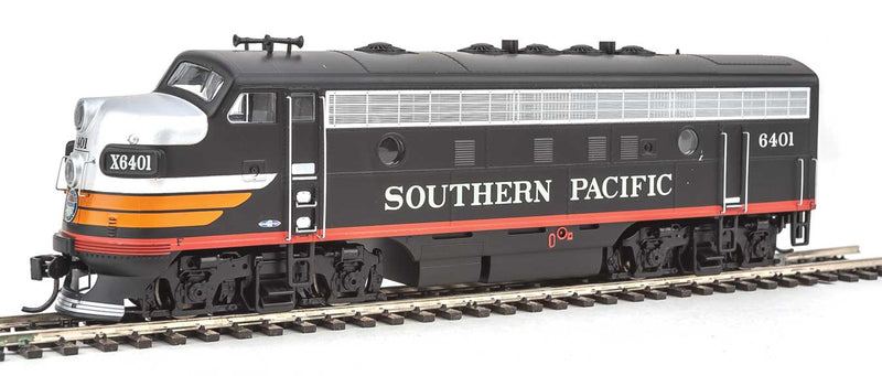 EMD F7A w/SoundTraxx(R) Sound & DCC -- Southern Pacific(TM) #6401 (Black Widow, black, silver, orange, red)-1