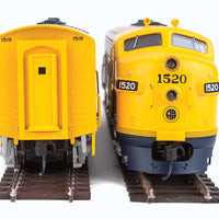 EMD F7 A-B Set - ESU Sound and DCC -- Alaska Railroad #1520, 1519 (blue, yellow; Billboard Alaska Lettering)