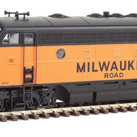 EMD F7 A-B Set - ESU Sound and DCC -- Milwaukee Road #81A, 68B (orange, black; Full Roadname on A-Unit)