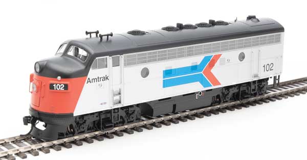 EMD F7A - ESU Sound and DCC -- Amtrak(R) #102 (Phase I; silver, red, blue, black)-1