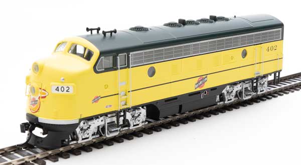 EMD F7 A-B Set - ESU Sound and DCC -- Chicago & North Western(TM) #402, 411 (yellow, green, black, silver)-1