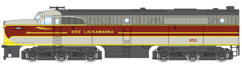 Alco PA - SoundTraxx(R) Sound & DCC -- Erie Lackawanna #855 (gray, maroon, yellow, black)*PROJECT CANCELLED*