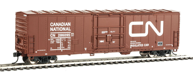 50' FGE Insulated Boxcar - Ready to Run -- Canadian National #286095 (Boxcar Red, Large Noodle Logo)-1