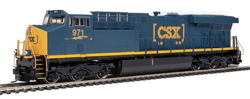 GE Evolution Series GEVO Locomotive - SoundTraxx(R) Sound & DCC -- CSX Transportation #971 (ES44AH; blue, yellow; Boxcar Logo)-1