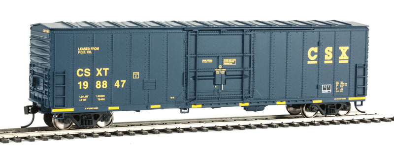 50' FGE Insulated Boxcar - Ready to Run -- CSX Transportation #198847 (blue, yellow; Yellow Conspicuity Markings)-1