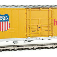 50' FGE Insulated Boxcar - Ready to Run -- Union Pacific(R) #493009 (Armour Yellow, "We Can Handle It" Slogan)