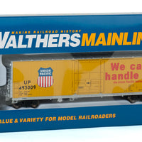 50' FGE Insulated Boxcar - Ready to Run -- Union Pacific(R) #493009 (Armour Yellow, "We Can Handle It" Slogan)