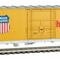 50' FGE Insulated Boxcar - Ready to Run -- Union Pacific(R) #493073 (Armour Yellow, "We Can Handle It" Slogan)