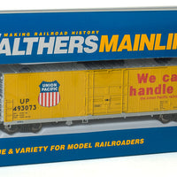 50' FGE Insulated Boxcar - Ready to Run -- Union Pacific(R) #493073 (Armour Yellow, "We Can Handle It" Slogan)