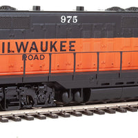EMD GP9 Phase II with Chopped Nose - ESU(R) Sound and DCC -- Milwaukee Road #975 (orange, black; Large Milwaukee Name, GP20 Nameplate)