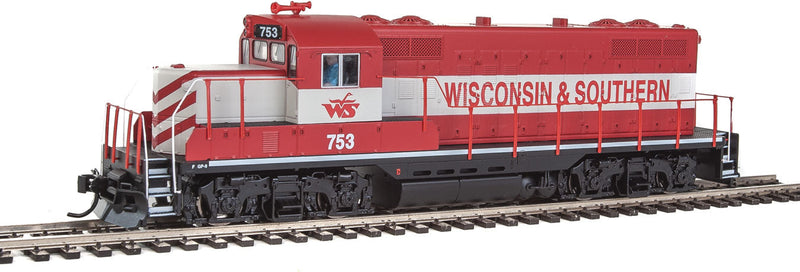 EMD GP9 Phase II with Chopped Nose - ESU(R) Sound and DCC -- Wisconsin & Southern #753 (red, gray, white)-1