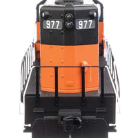 EMD GP9 Phase II with Chopped Nose - ESU(R) Sound and DCC -- Milwaukee Road #977 (orange, black; rebuild w/GP20 ID plates)