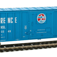 50' ACF Exterior Post Boxcar - Ready to Run -- St. Lawrence Railroad #100349 (Pickens/NRUC Scheme; blue, red, white)