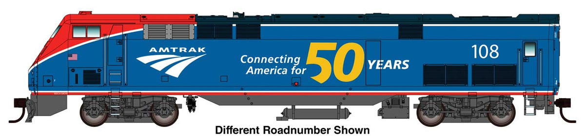 GE P42 Locomotive - Standard -- Amtrak(R) 50th Anniversary Phase VI #108