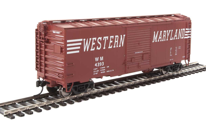 40' ACF Welded Boxcar w/8' Youngstown Door - Ready to Run -- Western Maryland #4393-1