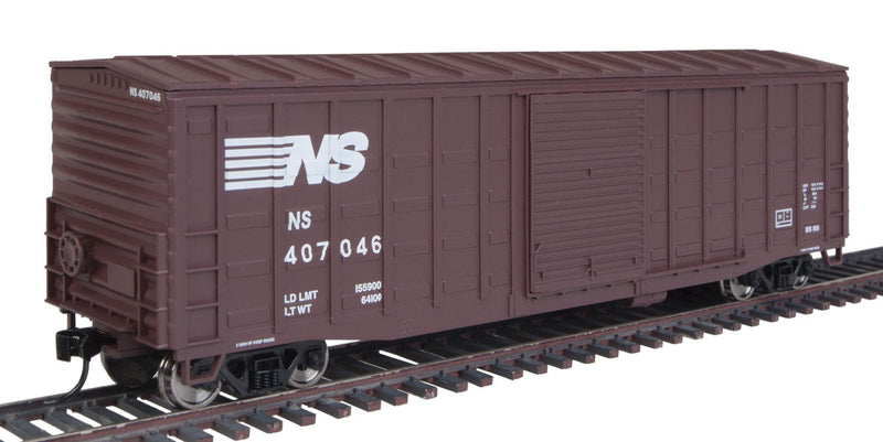 50' Waffle Side Boxcar - Ready To Run -- Norfolk Southern #407046 (Youngstown Doors)-1