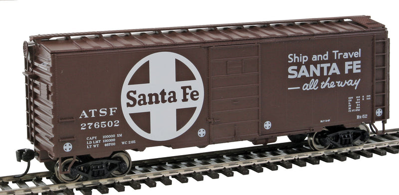 40' PS-1 Boxcar - Ready to Run -- Santa Fe #276502 (Boxcar Red; Ship & Travel, Large Circle/Cross Logo)-1