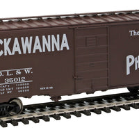 40' PS-1 Boxcar - Ready to Run -- Delaware, Lackawanna & Western #35012 (Boxcar Red, white; Phoebe Snow Slogan