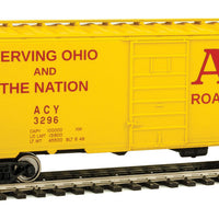 40' PS-1 Boxcar - Ready to Run -- Akron, Canton & Youngstown #3296 (yellow, red, Road of Service Slogan)