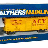 40' PS-1 Boxcar - Ready to Run -- Akron, Canton & Youngstown #3296 (yellow, red, Road of Service Slogan)
