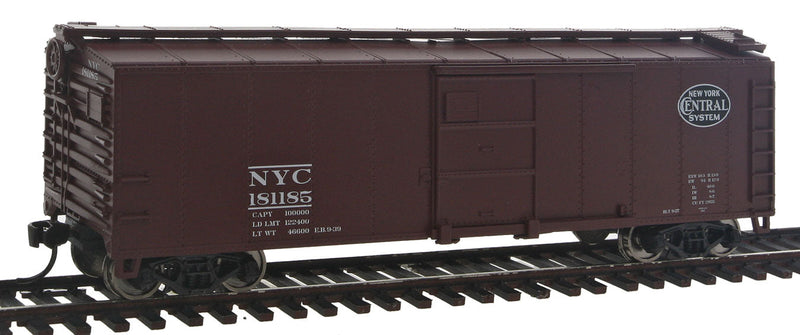 40' Steel Boxcar w/Dreadnaught End, Flat Roof, Wood Running Boards -- New York Central #181185-1